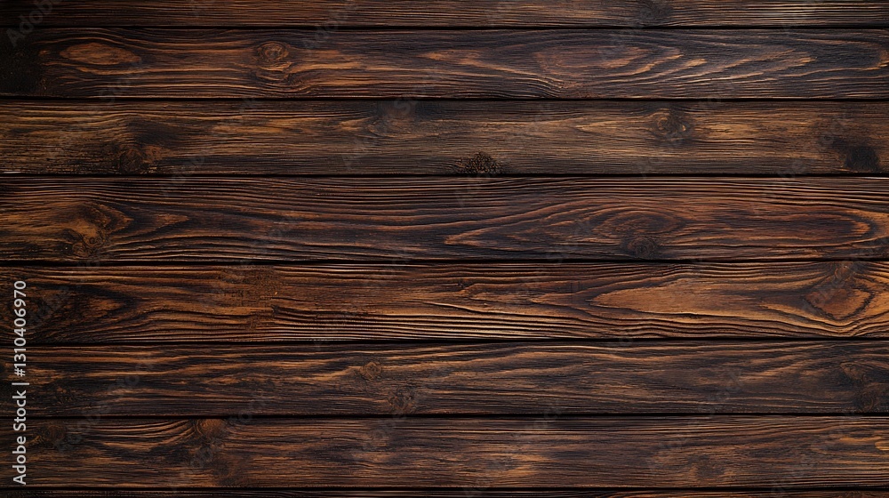 Poster Richly Textured Dark Wooden Planks Arranged in an Elegant Pattern for a Rustic Aesthetic : Generative AI