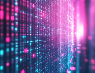 Obraz premium Neon Data Wall Tunnel