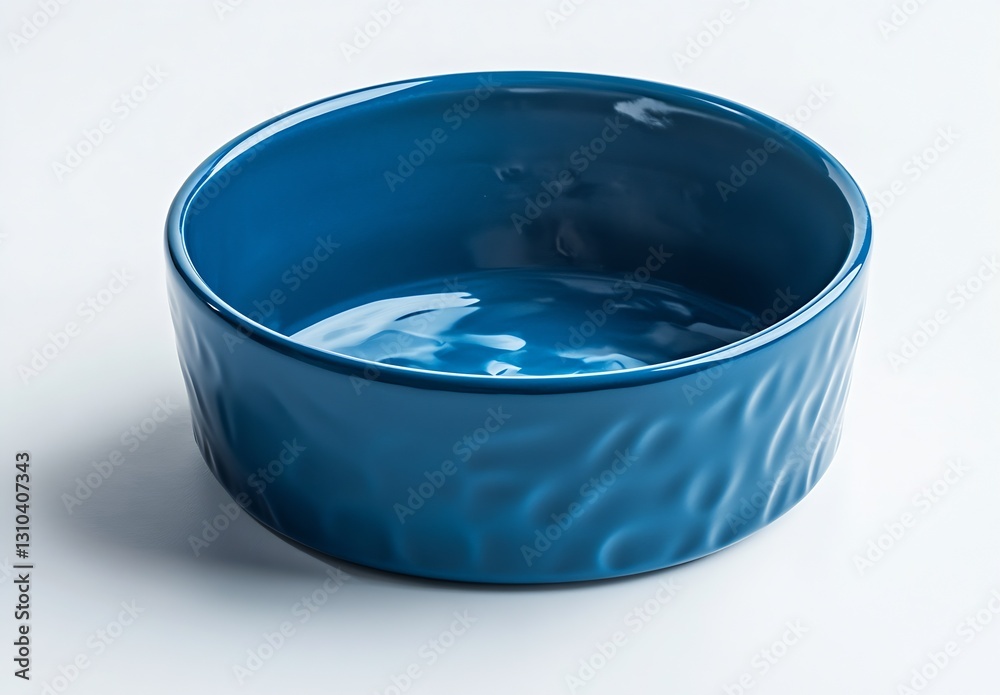 Poster elegant blue ceramic bowl placed on a light surface showcasing its smooth glossy finish and unique d
