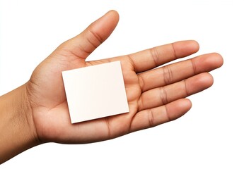 Obraz premium Hand Displaying a Blank Square Piece of Paper for Creative and Artistic Uses : Generative AI