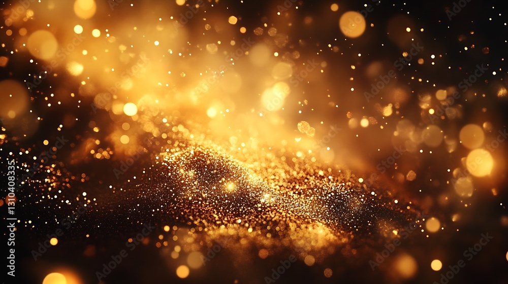 Aufkleber Abstract golden glitter explosion with beautiful bokeh and magical light effects : Generative AI