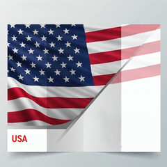 USA Flag Brochure Mockup