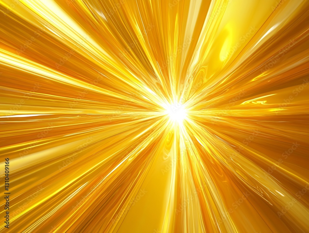 Fototapete radiating burst of golden light creating a sense of energy and vibrant motion in an abstract layout 