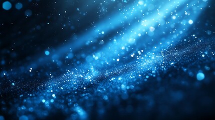Fototapeta premium Beautiful Light Rays Dancing Across a Blue Sparkly Surface in an Abstract Setting : Generative AI