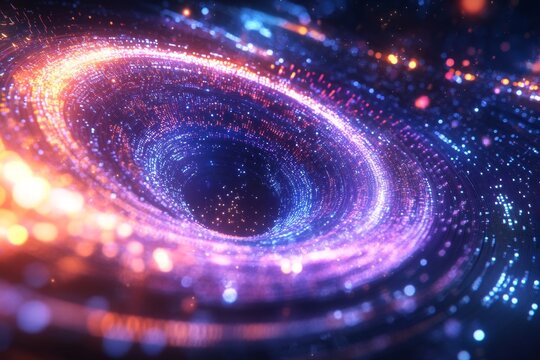 Cosmic vortex swirling in a digital galaxy