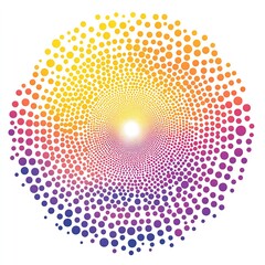 Artistic Representation of a Colorful Circular Pattern Radiating Light and Colorful Dots : Generative AI