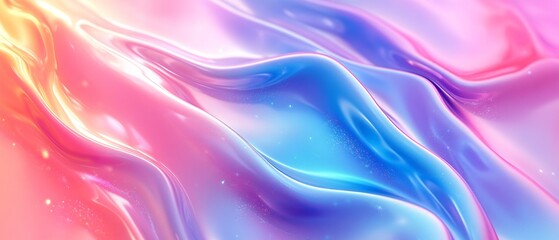 Fototapeta premium An enchanting view of flowing waves in vibrant colors with a dreamy and artistic presentation perfect for backgrounds : Generative AI