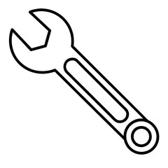 Simple Line Drawing of Wrench - Construction Tool Vector Illustration, Minimalist line art wrench illustration, perfect for construction, repair, and DIY digital designs.