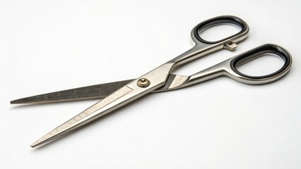 Metal Scissors on White Background