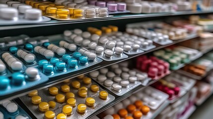 Pharmacy shelves filled with various medications (2)