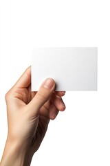 Obraz premium Hand Presenting a Blank Card Ideal for Personal Messages or Business Cards : Generative AI