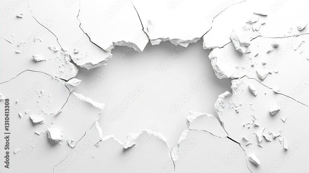 Aufkleber dramatic cracked wall showcasing imperfections and depth creating an interesting focal point for pho