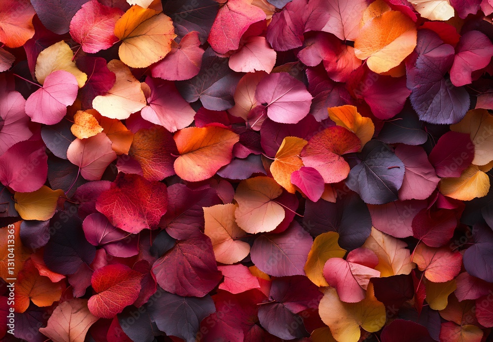Poster vibrant autumn leaves in rich shades of red and orange creating a beautiful background : generative 