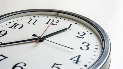 Close-up of Analog Clock on White Background