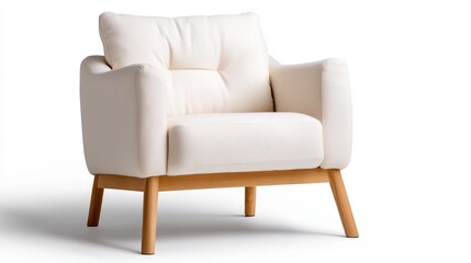 Cozy armchair inviting comfort and relaxation in a minimalist space