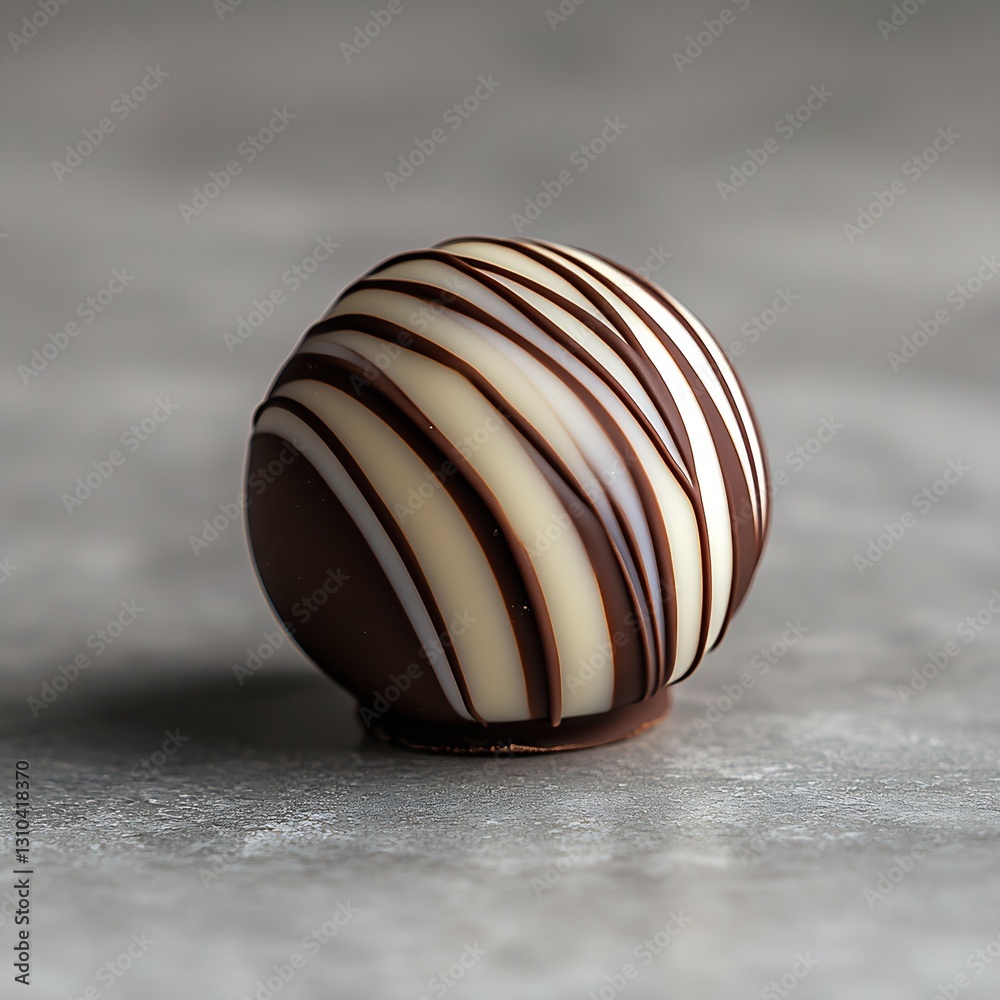 Aufkleber artisan crafted chocolate sphere featuring textured pattern of dark and white chocolate : generative