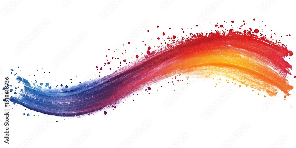 Poster Vibrant and Colorful Abstract Brush Stroke Design with Splashes of Red Yellow and Blue : Generative AI