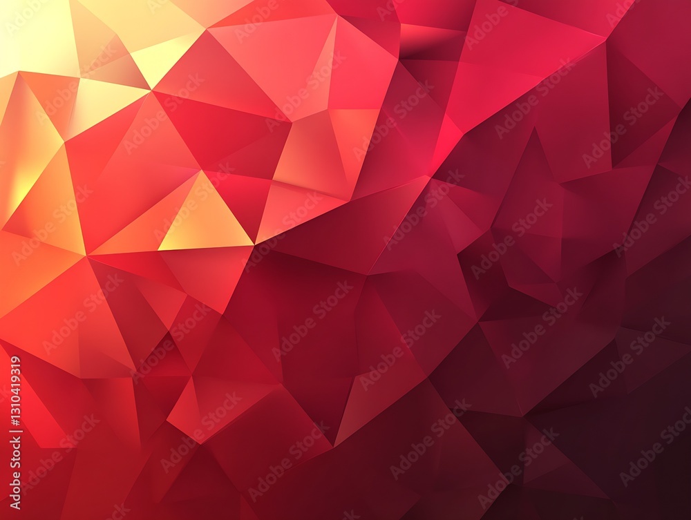 Poster abstract geometric background with vibrant shades of red and orange in modern art : generative ai