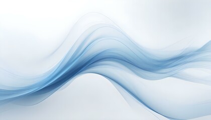 Obraz premium Abstract background with flowing blue lines on a white backdrop, digital art, soft diffused lighting, monochromatic scheme, smooth textures