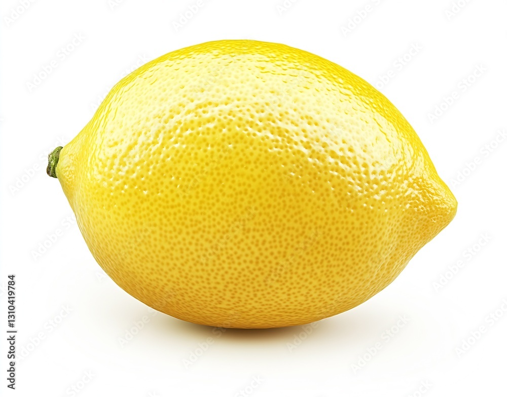 Aufkleber single ripe lemon resting on a white surface highlighting its textured skin and vibrant color : gene
