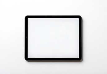Bright White Tablet Screen on Minimalist Surface Ideal for Studio Shoot : Generative AI