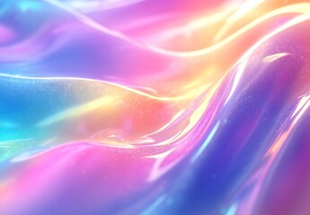 Obraz premium Vibrant abstract background with flowing silky waves in pink purple and blue shades : Generative AI