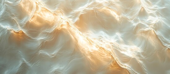 Golden Textured Waves Flowing Gently Under the Sun Creating an Ethereal Water Scene : Generative AI