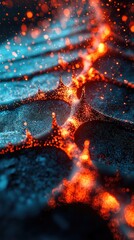 Abstract leaf in fiery water, bokeh effect. Possible use wallpaper or screensaver