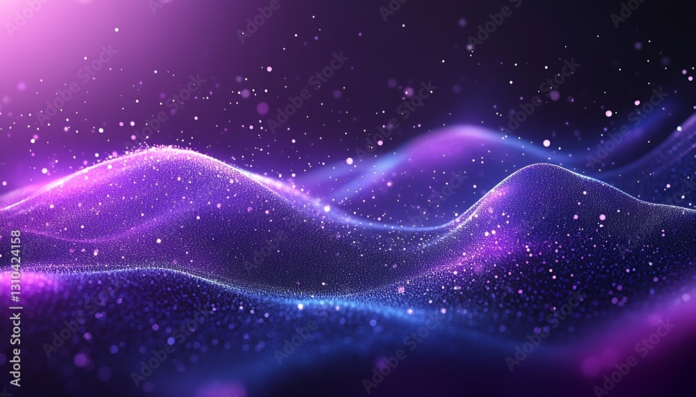 Aufkleber Enchanting abstract texture of flowing waves and glimmering light particles creating a dreamy atmosphere : Generative AI