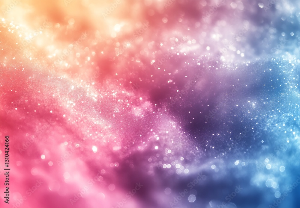 Poster Stunning abstract galaxy background with shimmering stars and colorful cosmic dust particles : Generative AI