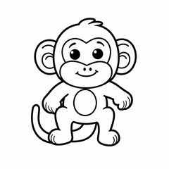 Obraz premium Cartoon Monkey Drawing