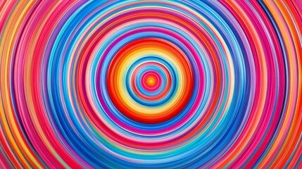 Colorful concentric circles abstract art