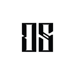 Fototapeta premium DS monogram logo design letter text name symbol monochrome logotype alphabet character simple logo