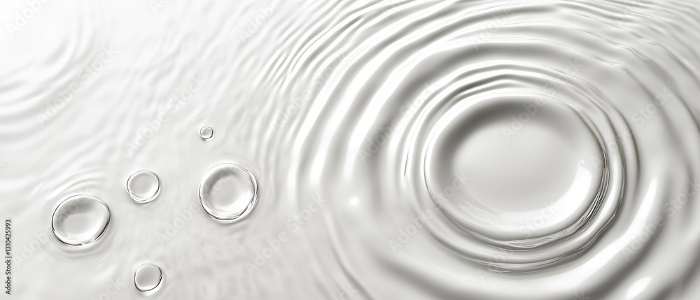 Poster close up view of ripples and bubbles in clear liquid showcasing fluid dynamics and nature's beauty :