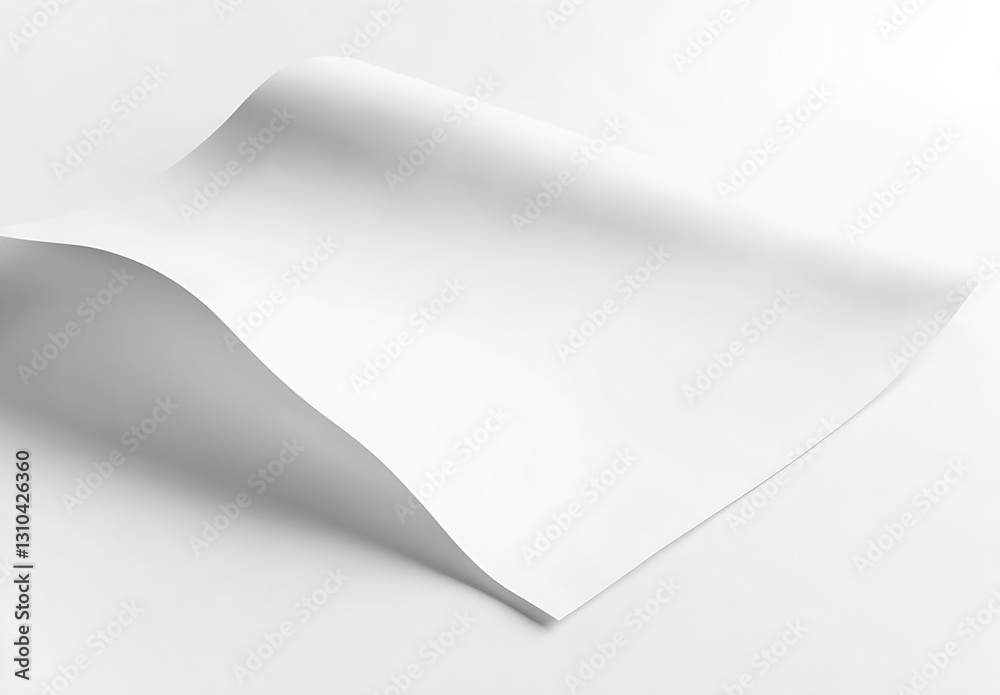 Leinwandbilder close up view of a smooth wave of blank white paper showcasing its pristine quality and texture : ge