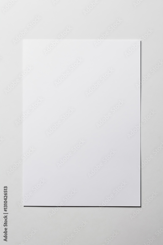 Leinwandbilder Plain white sheet of paper on a flat surface for versatile creative use : Generative AI