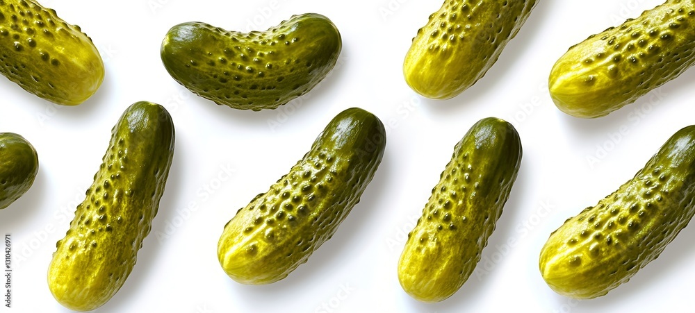 Poster fresh cucumbers displayed in an aesthetic arrangement against a clean white background : generative 