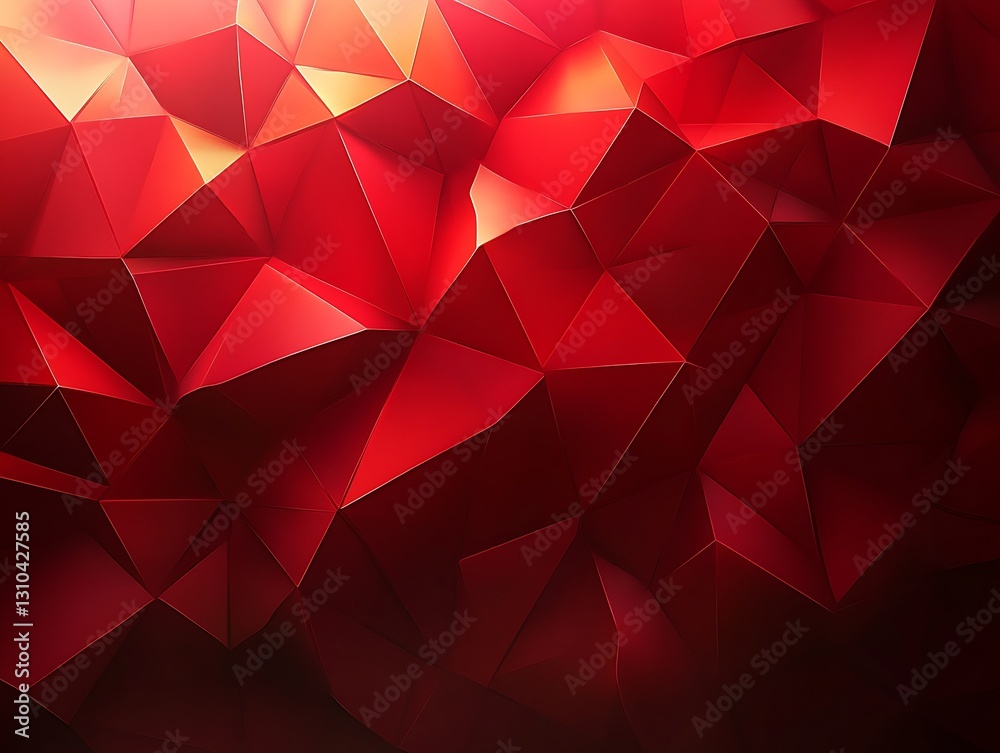 Fototapete stunning red geometric abstract background with sharp angles and vivid colors : generative ai