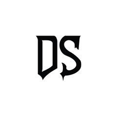 DS monogram logo design letter text name symbol monochrome logotype alphabet character simple logo