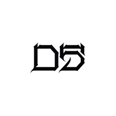 DS monogram logo design letter text name symbol monochrome logotype alphabet character simple logo