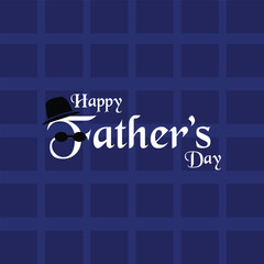 Happy Father's Day greeting card in blue tones. Father's Day illustration for website, fashion ads, poster, flyer, social media, promo, sale.
