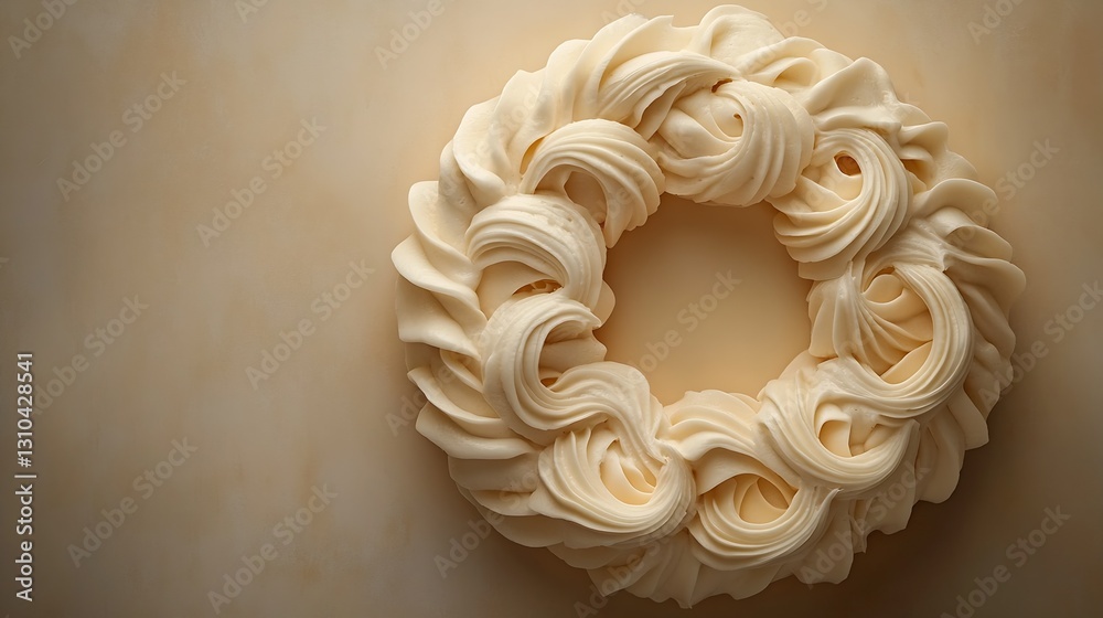 Poster delicious cream swirl dessert artfully presented on a soft textured background : generative ai