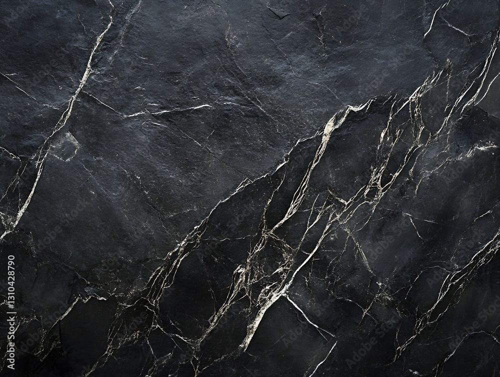 Aufkleber Elegant dark marble surface showcasing intricate textures and natural veins for modern design projects : Generative AI
