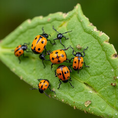 Fototapeta premium Chrysomelidae family commonly known as leaf beetles