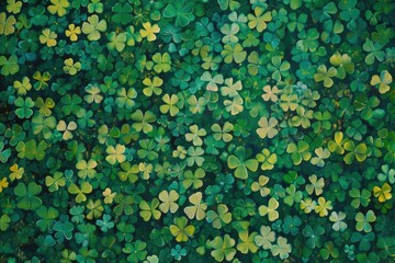 Arial view shot shamrock clover leaves