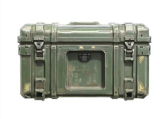 Military cargo crate, isolated on white
