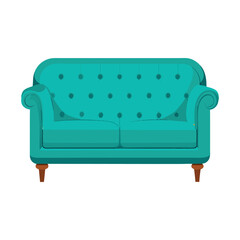 a flat illustration of a sofa in farozi color