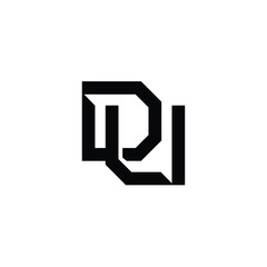 Fototapeta premium DU monogram logo design letter text name symbol monochrome logotype alphabet character simple logo