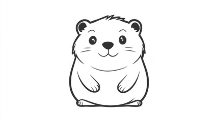 A cheerful cartoon illustration featuring a small cute rodent animal