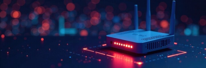 Simple internet router icon with cursor hover effect, network, internet